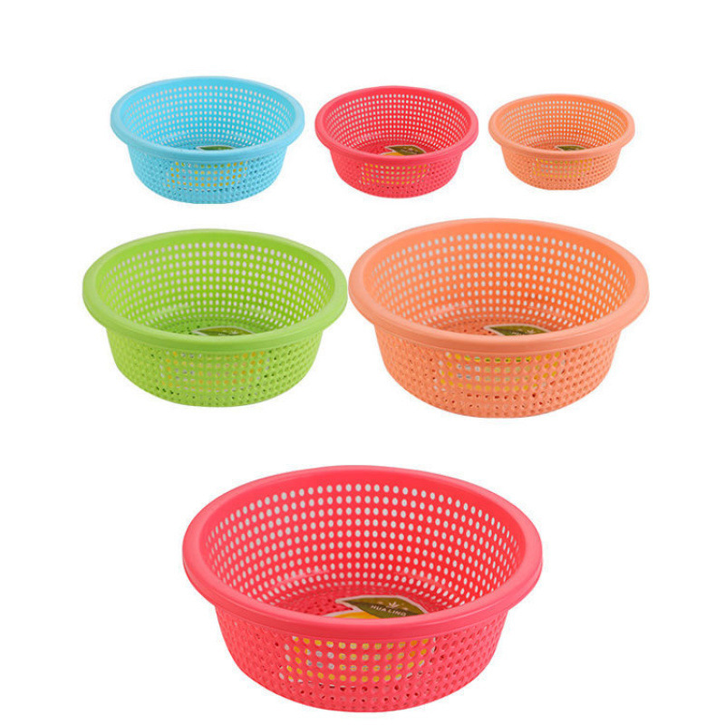 プラスチック排水バスケットキッチン肥厚大型新しい野菜洗濯バスケット家庭用フルーツボウルラウンドフルーツ耐久性|undefined