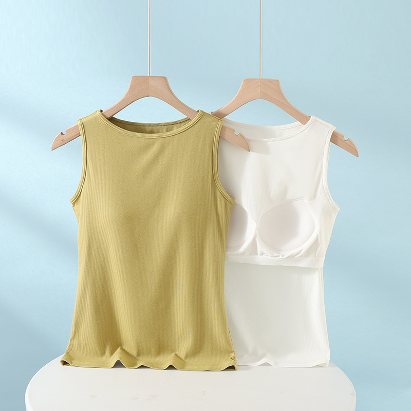 One-word Tie Cup Camisole Women's Outer Wearing Inner Base Top Summer Thin Outer Wearing Beautiful Back T-shirt