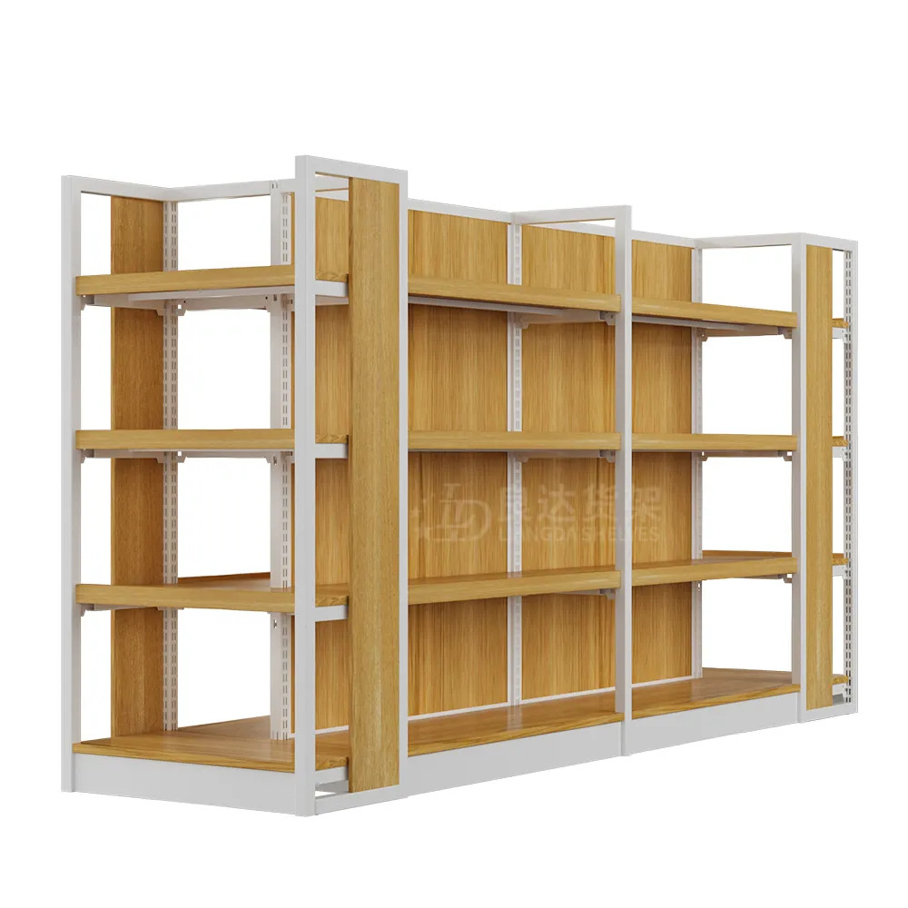 热销全铁风格单双面展示架37 # 便利店货架铁金属超市集装箱