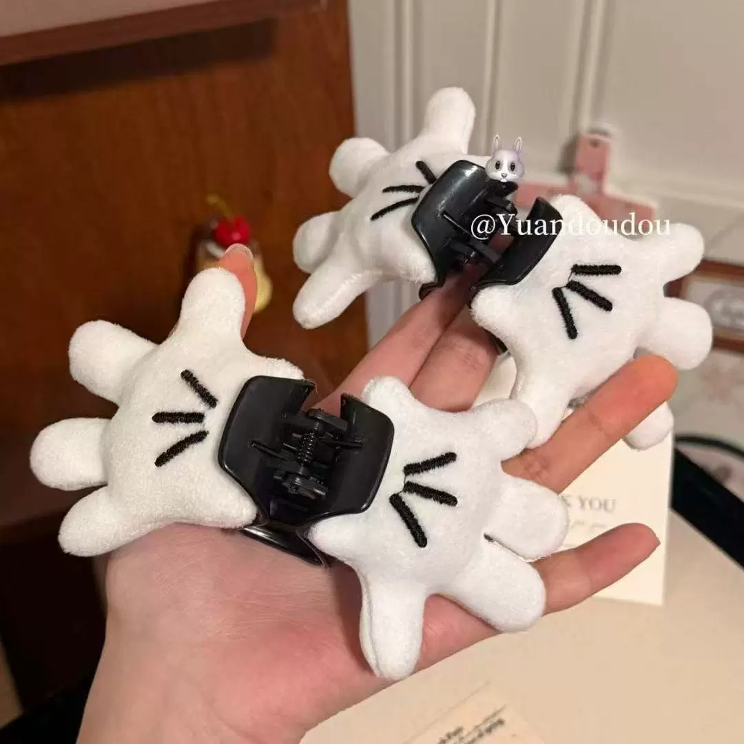 创意新款立体手掌抓夹夸张可爱毛绒发夹创意个性发饰头饰礼物发抓