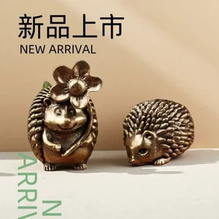 镀铜摆件小刺猬复古工艺品创意小摆件黄铜小铜器茶宠跨境专供厂家