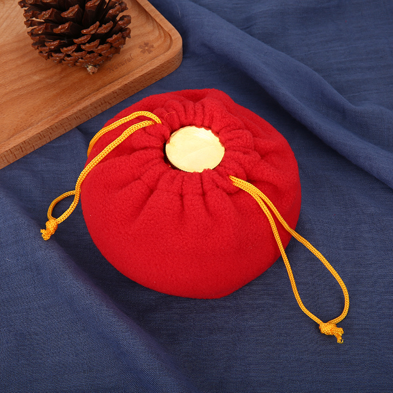 纯铜汤婆子布套热水暖手宝绒布袋加厚迷你小手炉暖壶布袋厂家直供