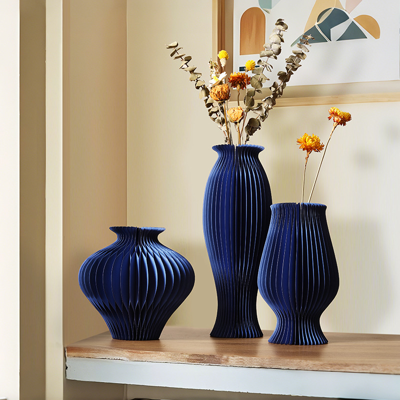 Cartones plegables creativos, flores de arte de papel, nuevos jarrones de arte de papel chino, flores, flores, flores secas, decoraciones de recipientes