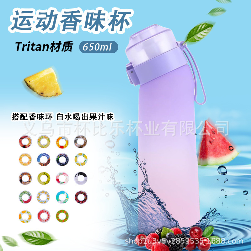 跨境爆款豆荚气味环太空杯萃香水果香味环0糖0卡Tritan耐高温水杯|undefined