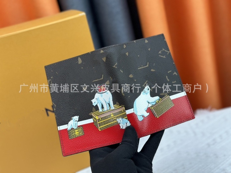 跨境外贸原版老花涂鸦护照夹经典时尚卡通印花折叠钱包证件保护套|undefined