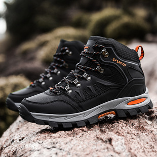 Foreign trade plus size high-top outdoor hiking shoes men's camping outdoor climbing shoes couple hiking outdoor shoes factory wholesale