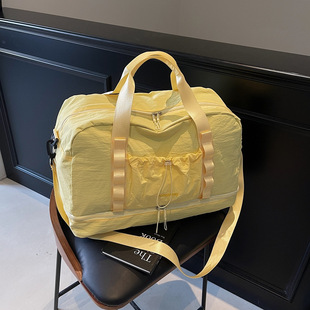 New Style Luggage Bag with Shoe Compartment, Lightweight Sports Yoga Bag, Dry and Wet Separation Pleated Element, Home Travel Bag for Women
