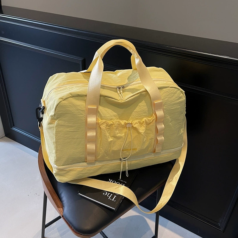 Новая стильная сумка для багажа с отделением для обуви, легкая спортивная сумка для йоги, плиссированный элемент с разделением сухих и влажных вещей, домашняя дорожная сумка для женщин