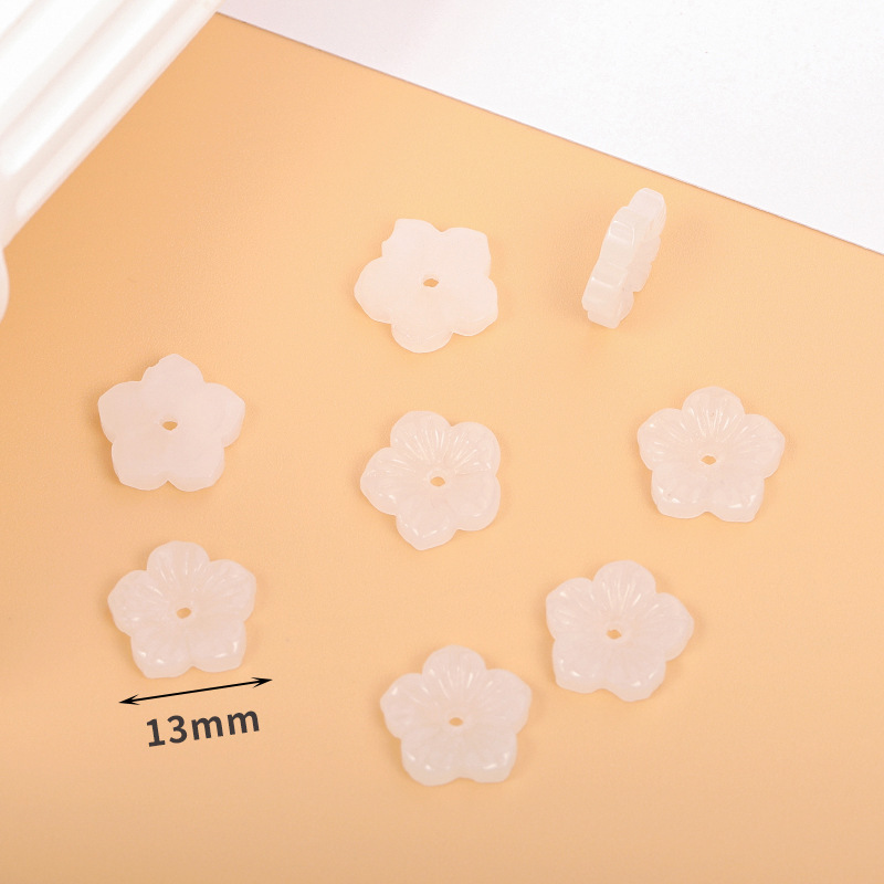 스타일 22 흰색 다섯 꽃잎 꽃 13mm