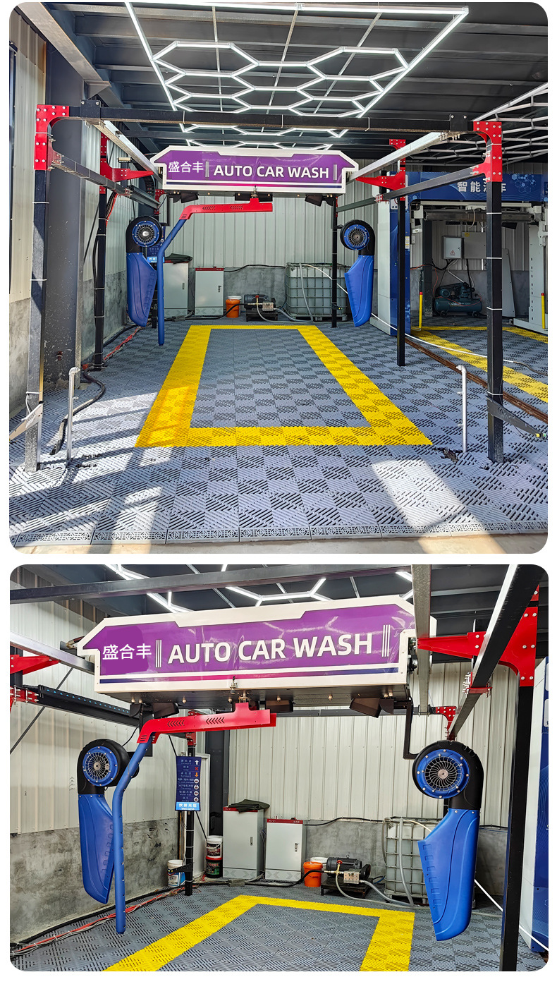 360-degree touchless, fully automatic car wash machine for gas stations and car wash shops; 360-degree surround wash, commercial all-in-one car wash system