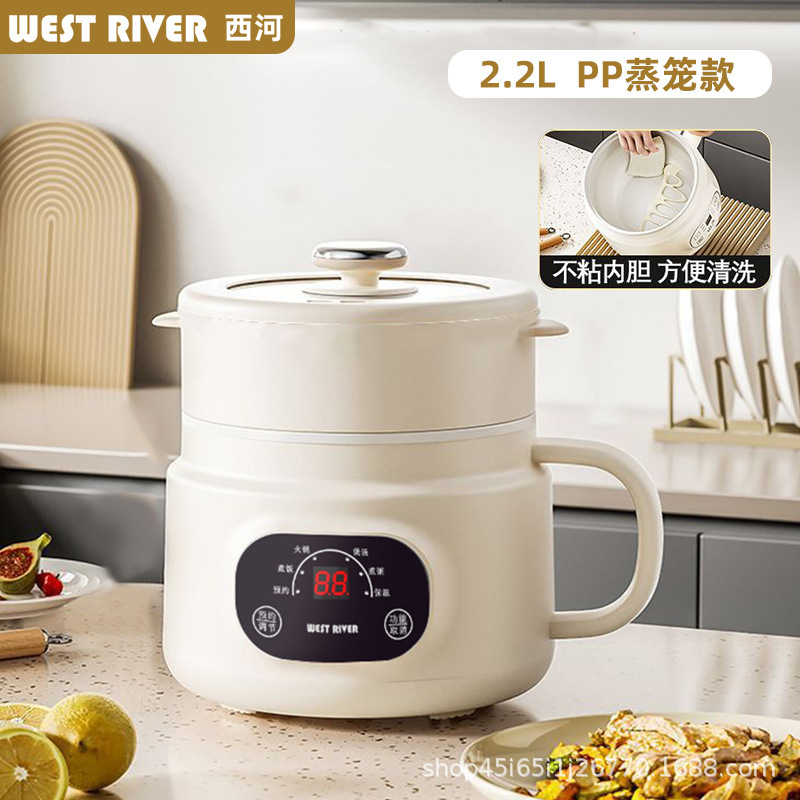 2.2L [세라믹 유리 내솥 | 특대형 단일 냄비 + 찜기] 지능형 예약 보온 | 튀김 및 튀김에 사용 가능