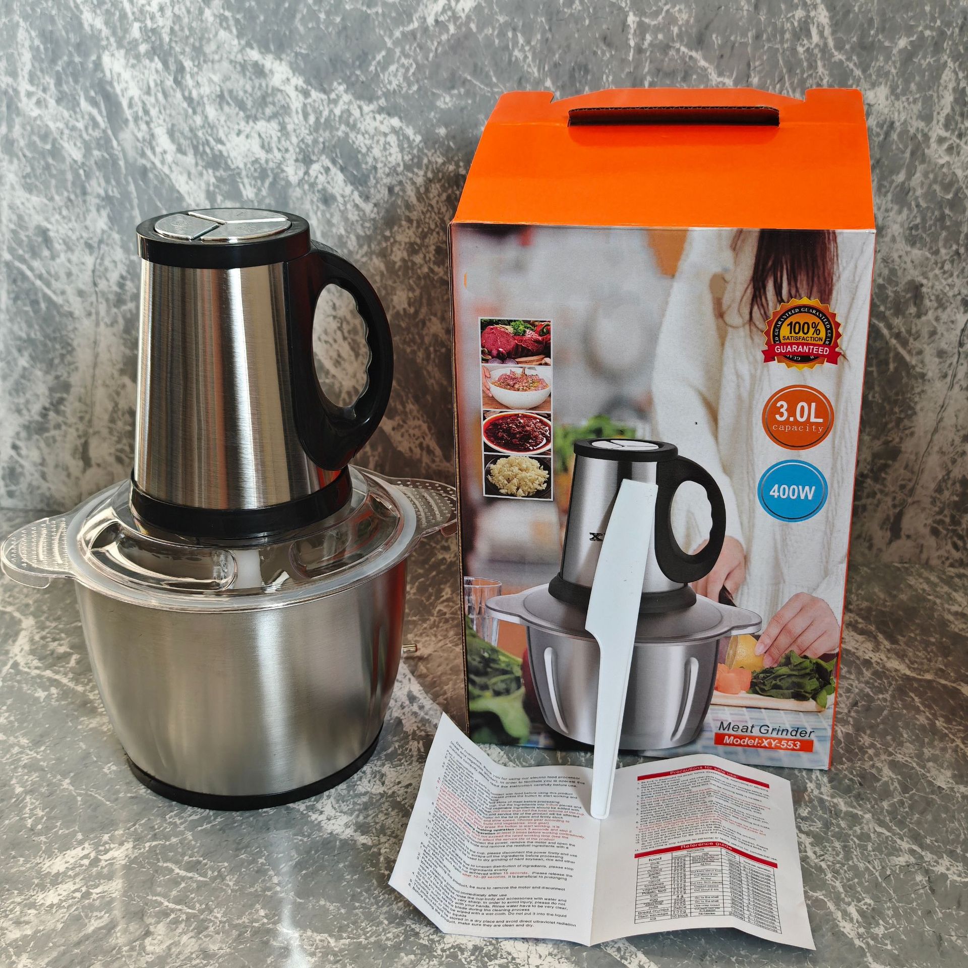 Cross-Border Meat Grinder 3L Multi-Functional Stainless Steel Fully Automatic Household Mixer Cooking Machine Large Capacity Electric Food Supplement Machine