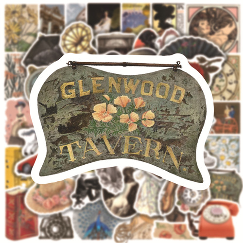 50 pieces of retro graffiti stickers, literary European and American palace guitars, water cups, notebooks, computer phone case stickers