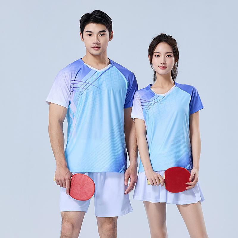 High-End Badminton Suit for Women, Quick-Drying Student Competition Training Sports Team Uniform, Men's Volleyball Table Tennis Jersey with Printing