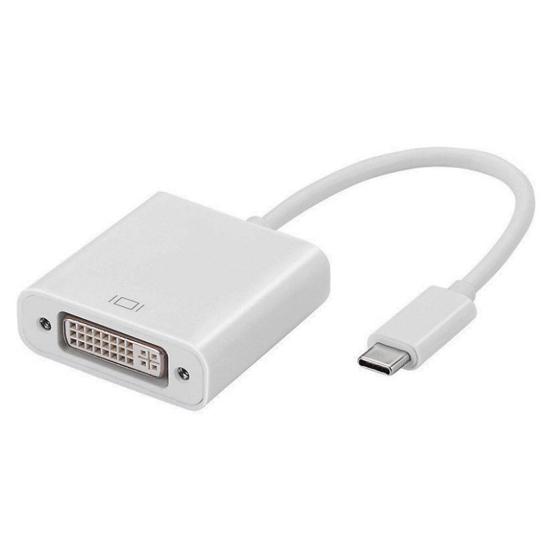 Type-C to Dvi 4K30Hz Video Cable Mobile Phone Connection Projector Display Same Screen Converter White 24+5