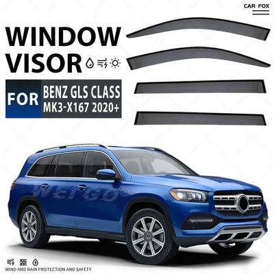 Rain shield — GLS Class rain shield - standard-packing-without-logo-mercedes-gls-mk3-x167-2020-plexiglass-no-bright-strip-window-rain-shield