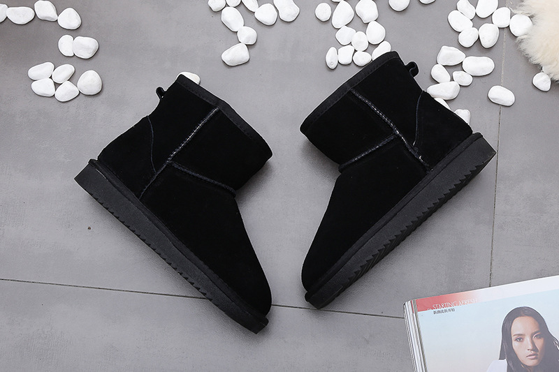 Women's short boots Flat cotton boots with lint all go with student cotton shoes_voghion.com