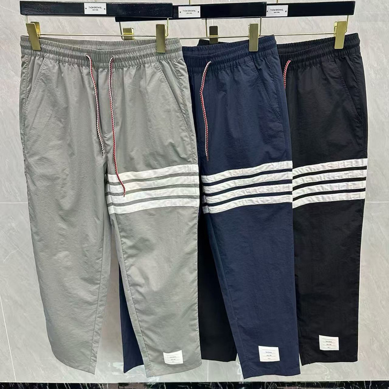Factory Direct Tb Four-Bar Color Stripe Drawstring Casual Pants Versatile Simple Unisex Sports Pants