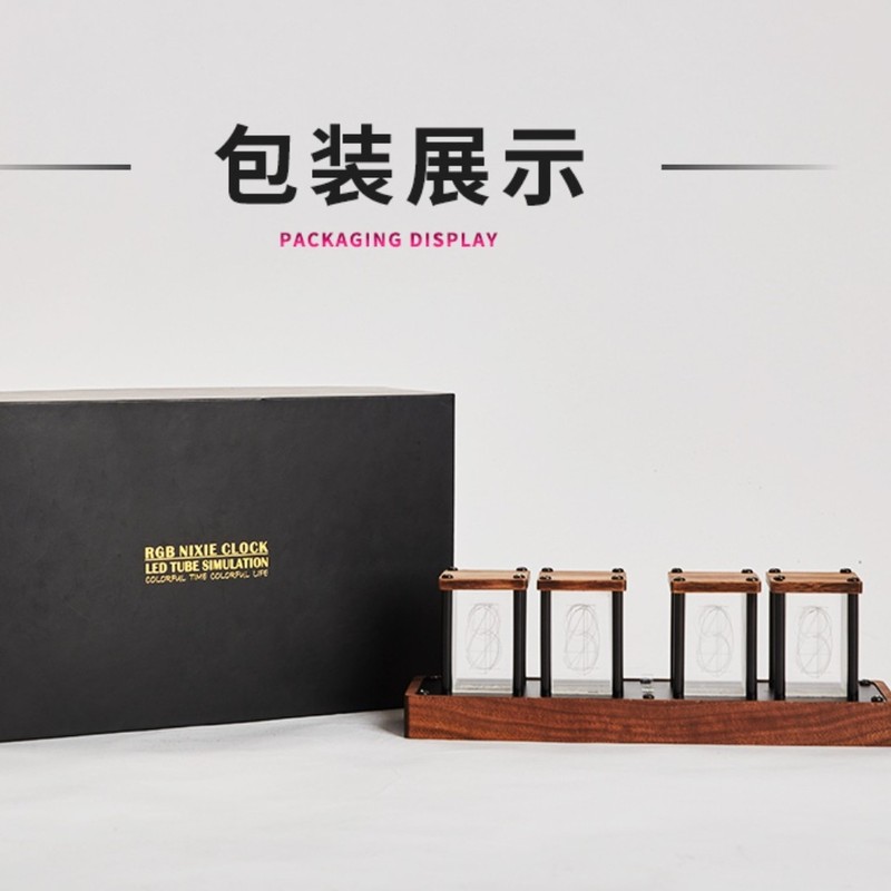 電気商目覚まし時計アマゾンデスクトップ時計擬似グローチューブ時計無組立創意目覚まし時計タイマーネット接続時|undefined