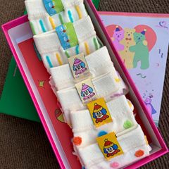 馬戲團系列襪子女秋冬季韓版潮流設計彩色圓點條紋可愛搞怪中筒襪