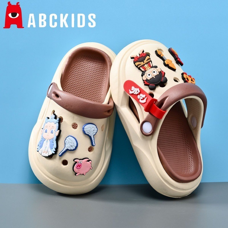 Abckids Labubu 子供用下駄女の子スリッパベビー EVA ソフトソール滑り止めホームアウトドアビーチシューズ|undefined