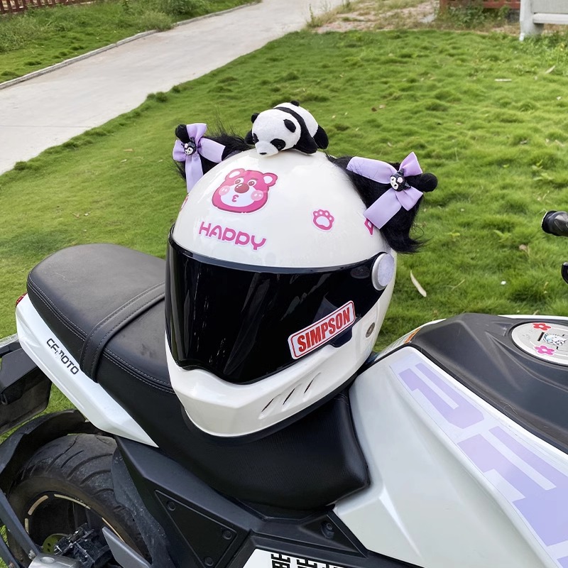 Helmet Decoration Plush Kuromi Animal Ear Helmet Accessories Detachable