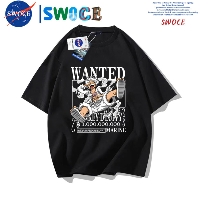Umor One Piece Cartoon Anime Short-Sleeved T-Shirt Luffy Pure Cotton Loose Shoulder Half-Sleeved Top Umor One Piece Cartoon Anime Short-Sleeved T-Shirt Luffy Pure Cotton Loose Shoulder Half-Sleeved Top
