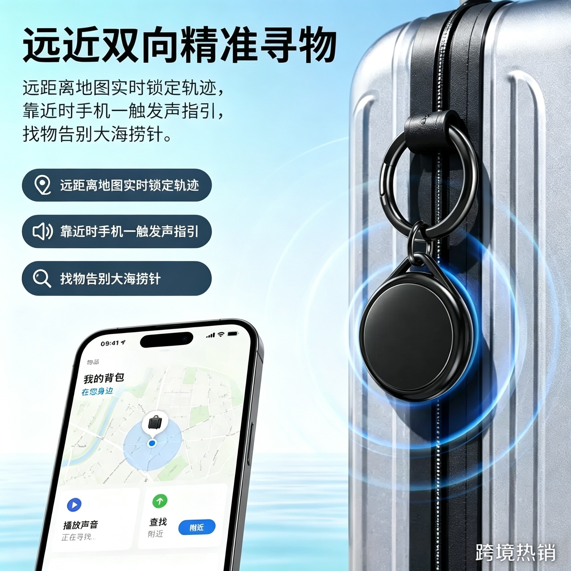 跨境爆款定位器airtag适用苹果手机蓝牙智能追踪器防丢器厂家直销
