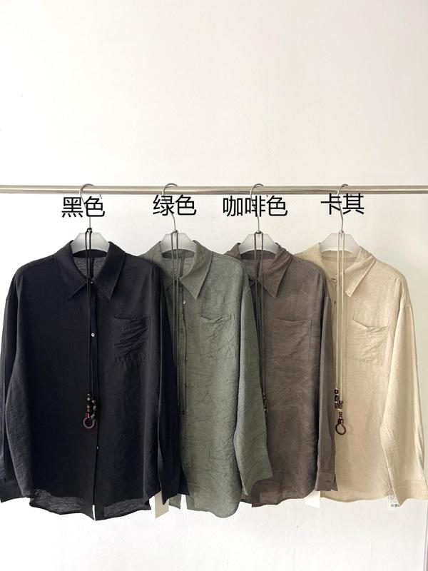 2025秋季新品法式复古肌理感衬衣单排扣长袖系带收腰衬衫18082|undefined