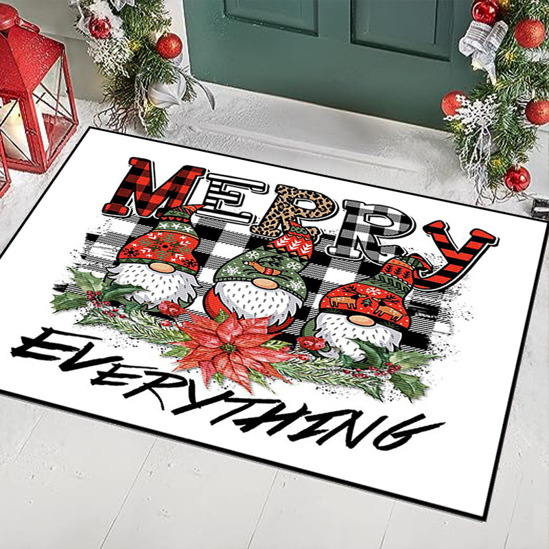 Estera de piso de Santa Claus transfronteriza Navidad vacaciones alfombra de piso decorativo entrada hogar resistente al desgaste alfombra de piso fábrica al por mayor