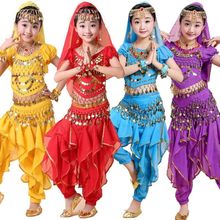 印度舞蹈服裝兒童少兒新疆舞表演服女童肚皮舞服裝幼兒民族舞蹈服