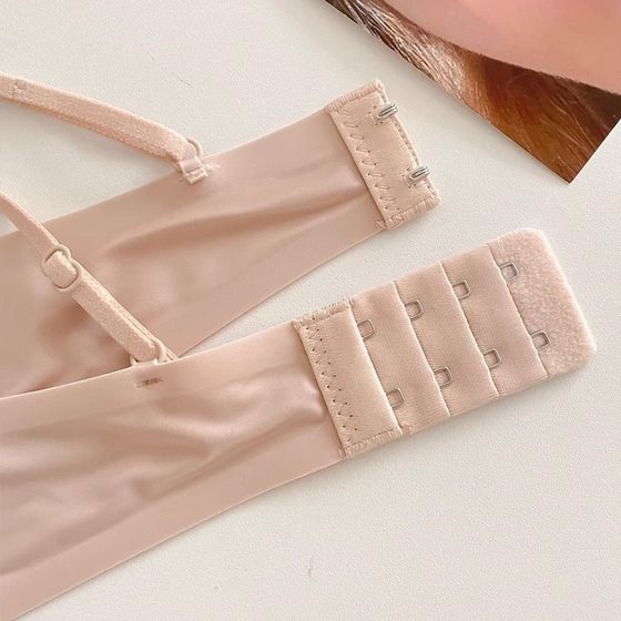 Summer Satin French Style Deep V Underwear Women's Small Chest Non-steel Ring Lightweight Non-marking Triangle Cup Thin Shoulder Strap Beautiful Back Bra