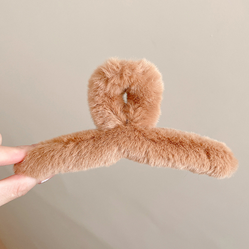 Estilo francés gran felpa clip de pelo de acrílico clip de tiburón Otoño e Invierno horquilla de alto grado versátil agarre del pelo updo tocado de pelo