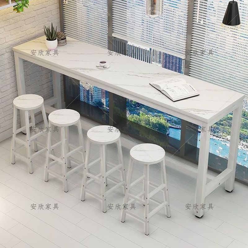 Wall-mounted bar table, high-legged table, simple home use, suitable for living room, balcony, small bar, long table, tea shop table and chair set