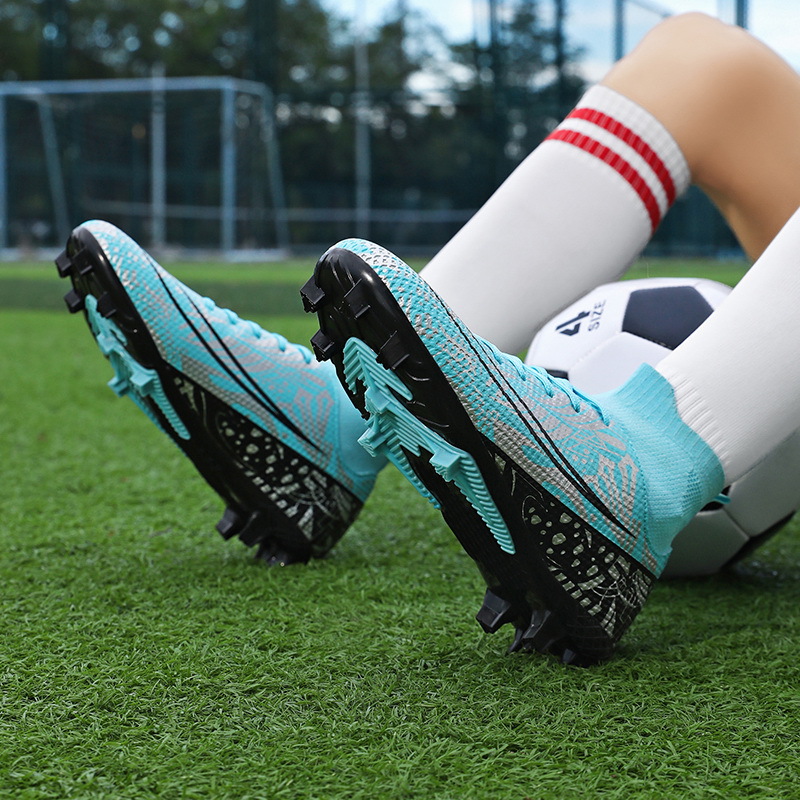 Nuevos zapatos de fútbol de clavos de alto impacto transfronterizos, hombres y mujeres, adultos, jóvenes estudiantes, TF zapatos de entrenamiento de clavos al por mayor