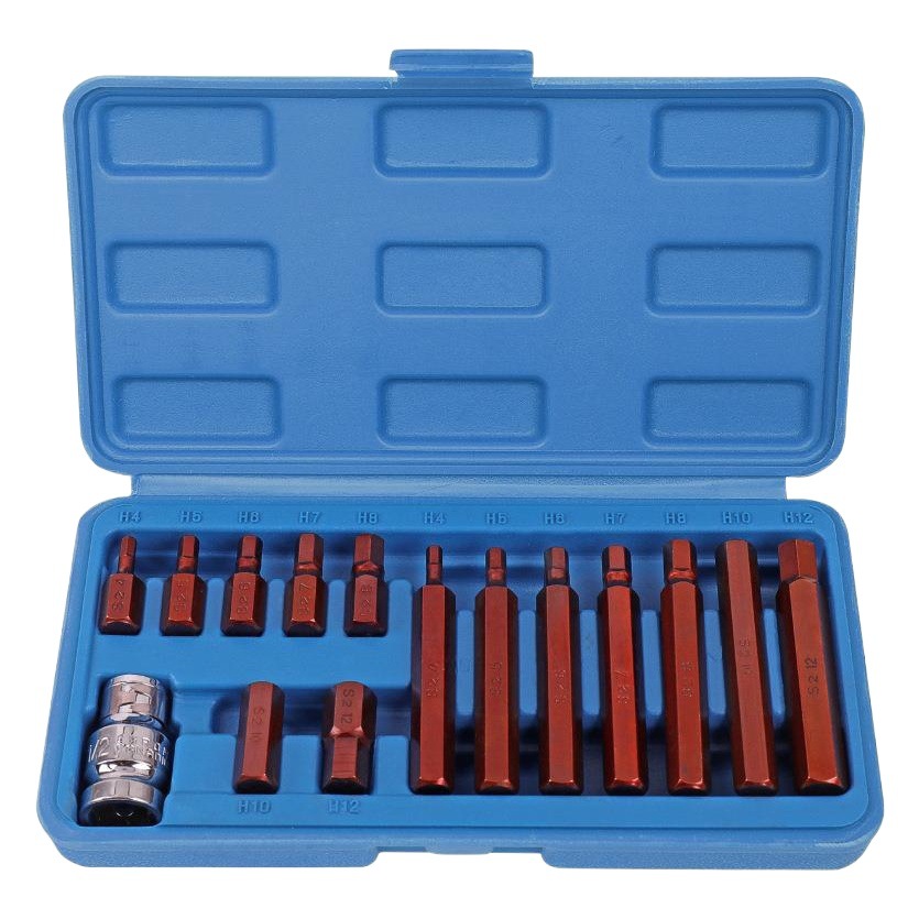 Nuevo 15-pieza hexagonal socket S2 Destornillador hexagonal destornillador cabeza hexagonal destornillador conjunto de herramientas traje