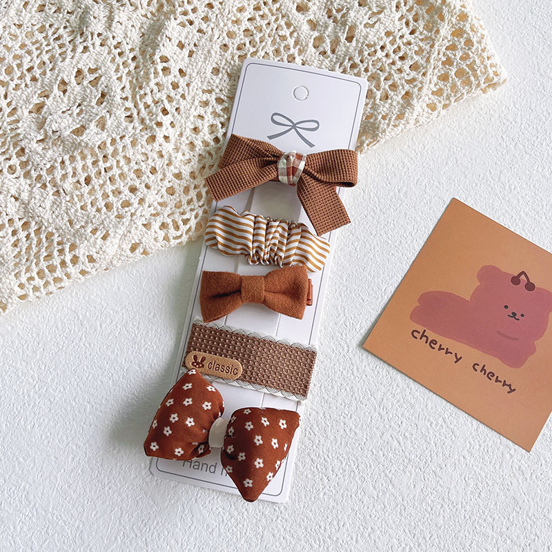 25g Weight Hair Clip Hair Accessories Type Yes Quantity Holiday, Daily Occasion Bow Knot Pattern Kid'S Gender Cute Style Kid'S Cute Bow Knot Cloth Hair Clip 5