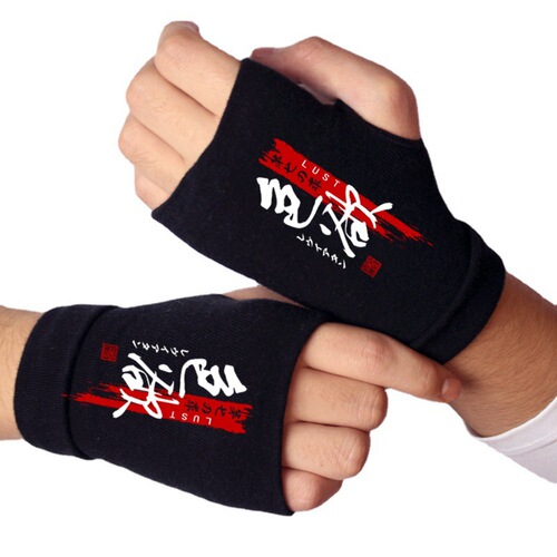 Anime Glove Half Finger Gloves Thick Warm Thumbless Gloves Typing Writing Night Light Model Wrist Guard