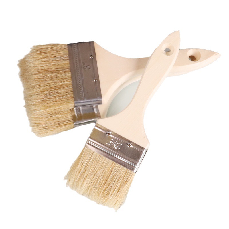 Fábrica al por mayor cepillo de pelo de cerdo largo cepillo de cerdas puras cepillo de pintura industrial cepillo de pegamento cepillo de salsa de barbacoa