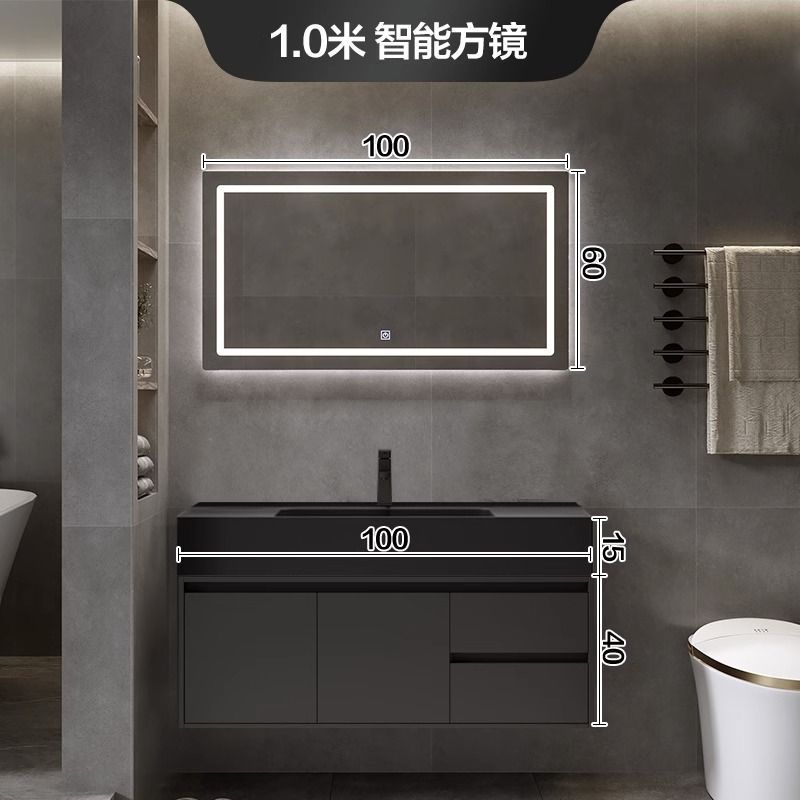 Gabinete de baño combinación cuenca nano integrado luz inteligente lavabo de lujo lavabo mesa de lavado lavabo mueble de baño