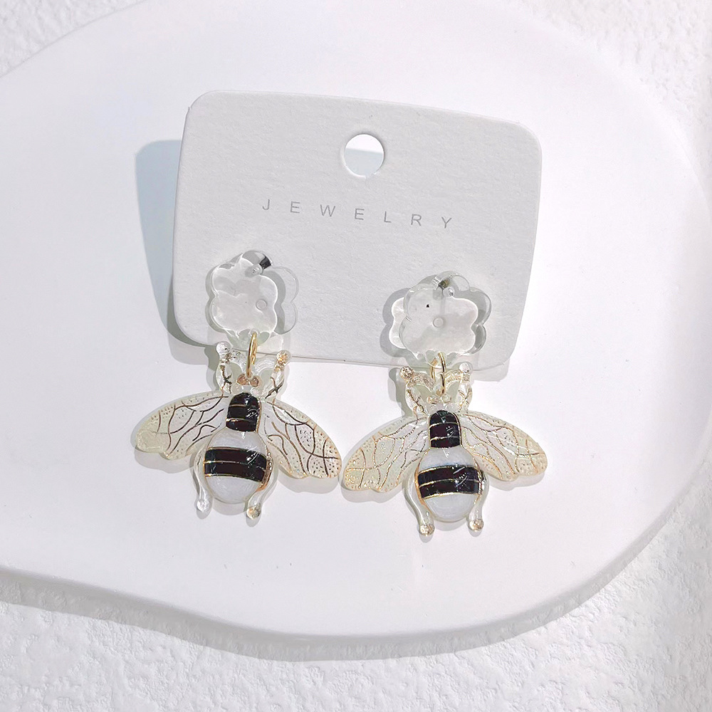 1 Pair Fashion Bee Stoving Varnish Arylic Drop Earrings display picture 7