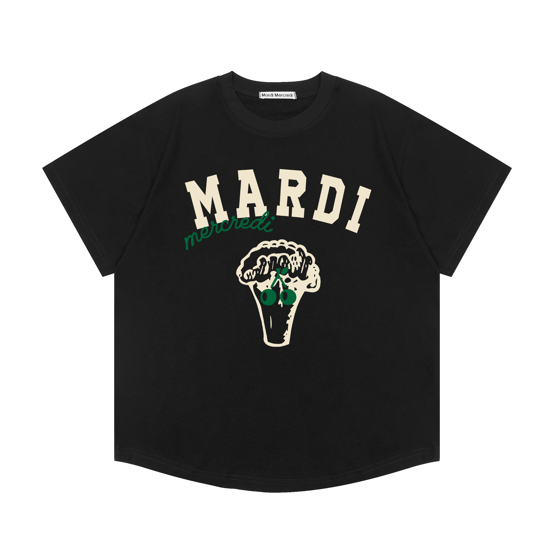 現物韓国潮牌Mardi半袖女性25夏新作デイジープリント丸襟純綿上着tシャツ代発