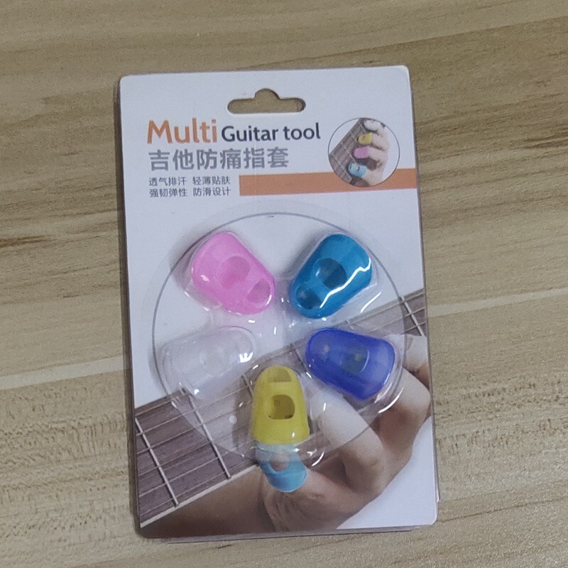 Guitar Silicone Finger Cots for Kidsren and Students, Beginners Practicing Playing the Piano and Pressing the Strings, Finger Cots, 1 Set of 5 Pieces