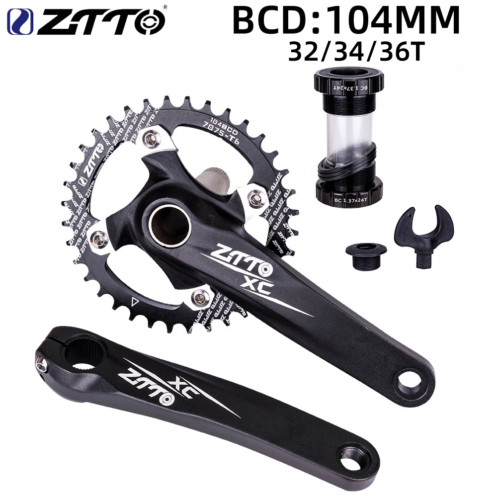 ZTTO bicicleta de montaña kit de transmisión de 10 velocidades volante de dientes grandes manivela de una pieza hueca