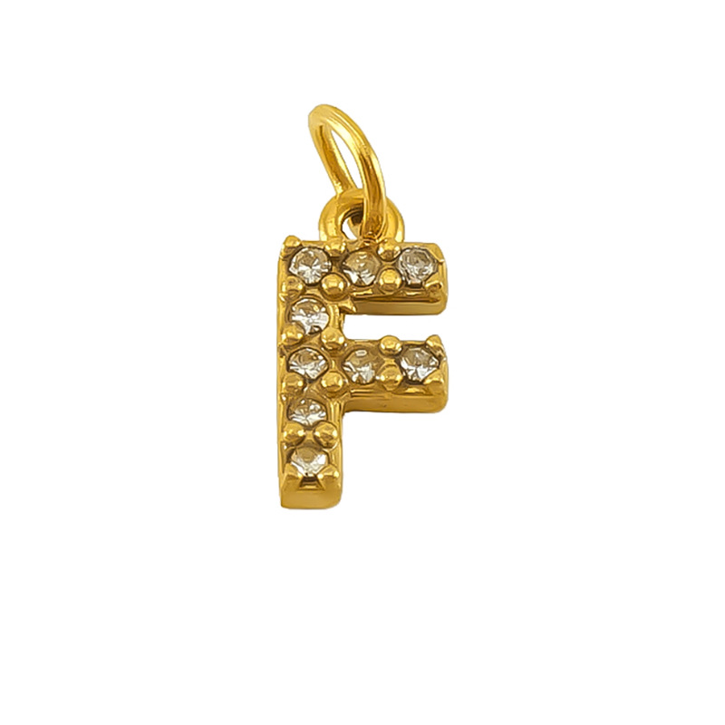 Nueva moda europea y americana de acero inoxidable con incrustaciones de diamantes 26 letras inglesas colgantes accesorios femeninos Advanced Advanced Mini letras joyas