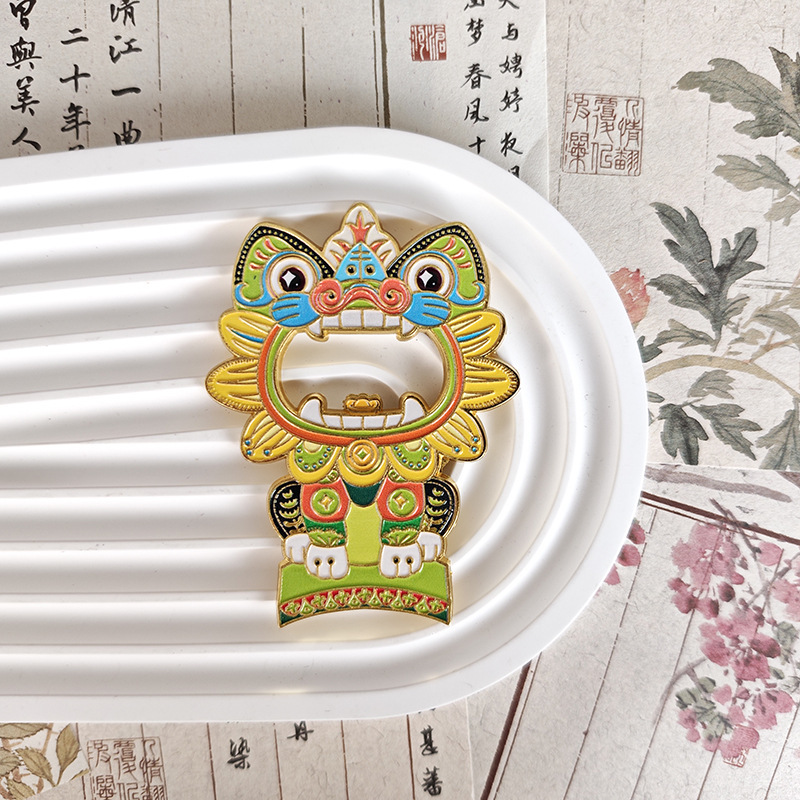 云南镇宅金属瓦猫开瓶器冰箱贴国潮招财猫木质磁吸贴文创品磁吸贴|undefined