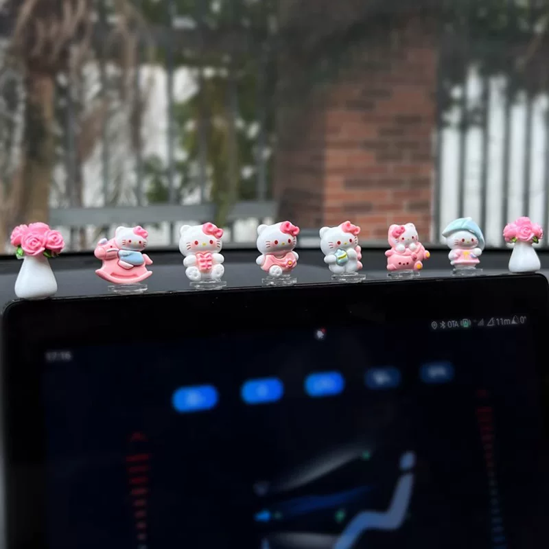 Cute Hello Kitty KT cat car ornaments car electric car small ornaments car interior accessories car center console decoration