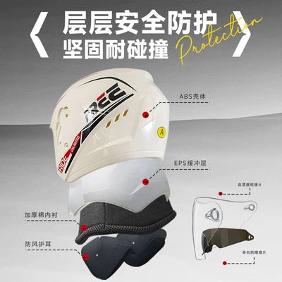 car men's double mirror helmet — Motosiklet kaskı (dəbilqə)