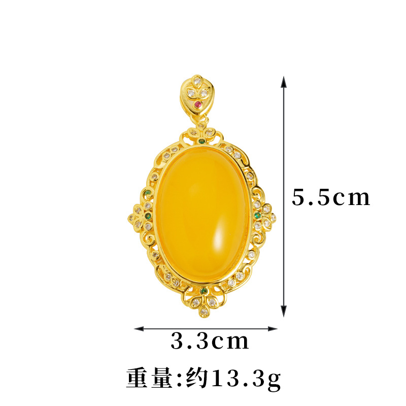 Colgante hueco de seda de jade hetiano de imitación de oro de arena de Vietnam