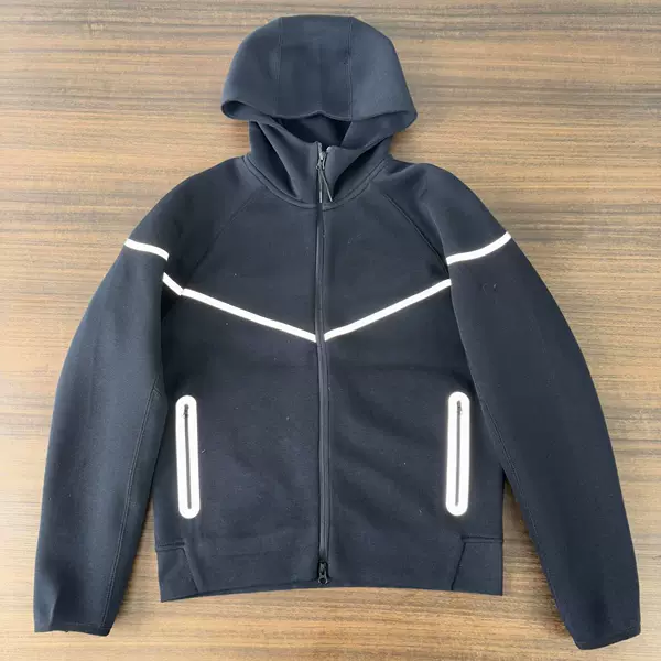 24 Spring and Autumn New Zipper Shirt Outdoor Sports Leisure Hooded Jacket Air Layer Cotton Reflective Rubber Jacket for Men